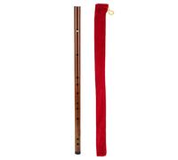 Bitter Bamboo Flute with Velvet Bag, Professional One - Section, Polished Wood Color Musical Instrument ZD-5E Key - Hand - Tied Thread Detailing, Air - Dried Bamboo, High Density (C Key)