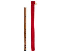 Bitter Bamboo Flute with Velvet Bag, Professional One - Section, Polished Wood Color Musical Instrument ZD-5E Key - Hand - Tied Thread Detailing, Air - Dried Bamboo, High Density (G Key)