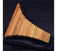 Bitter Bamboo Pan Flute Instrument 22 Pipe Beginner Adult Playing Pan Flute (left Hand Bass Long Pipe)(C)