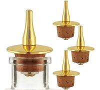 Bitter Bottles Pourer - Set of 4 pcs 20mm Diameter Gold Dasher Top with Cork Base (Gold)
