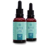 BitterLiebe - Vitamin B12 drops high dose - 500 μg B12 per daily dose - double active with methylcobalamin and adenosylcobalamin - supports blood formation * and the nervous system *