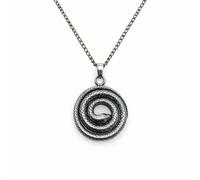 Bittrend Jewels Silver Anti-Tarnish Stainless Steel Coiled Ouroboros Snake Pendant Necklace for Men & Women