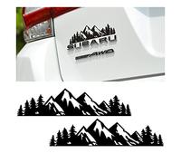 Bittwee 2PCS Mountain Car Sticker, Automotive Waterproof Body Door Side Graphic Snow Vinyl Tree Decal, Vehicle Decoration Universal for SUV Truck Tail gate Laptop Badge Emblem Outdoor Bumper (Black)