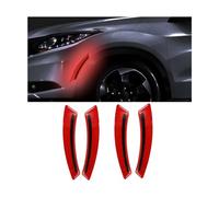 Bittwee 4PCS Car Wheel Eyebrow Reflective Stickers, Waterproof Anti-Scratch Auto Bumper Fender Safety Reflector Guard Strips Trim Side Marker, Vehicle Exterior Accessories, Universal Fit（Red）