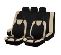 Bittwee 9PCS Car Seat Covers Full Set, Polyester Washable Vehicle 5-Seats Protectors with Headrest Cover, Comfortable Automobile Seat Interior Protection, Universal for Sedan Truck SUV (Beige)