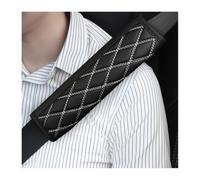 Bittwee Car Seat Belt Pads, 2PCS Leather Seatbelt Covers Protect Your Neck and Shoulder & More Comfortable Driving, Harness Pad for All Cars and Backpack Strap, Car Interior Accessories (Black/White)