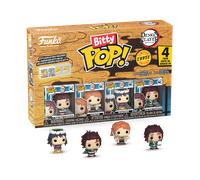 Funko Bitty POP! Demon Slayer- Tanjiro - 4 Pack - 0.9 inch (2.2 cm) Collectable - Stackable Display Shelf Included - Gift Idea - Party Bags Stocking - Cake Topper - Tiny Collectable