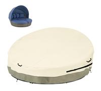 Bitubi 75 Inch Heavy Duty Waterproof Outdoor Daybed Cover - 600D Tough Canvas Anti-UV Patio Canopy Daybed Sofa Cover 75" Dia x 35"/16”H, Beige
