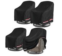 Bitubi Waterproof 4 Pack Outdoor Swivel Chair Cover for Patio Chair Size Up to 33W x 35D x 38.5H inch,Outdoor Lawn Patio Furniture Covers (Black)