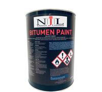 Bitumen Paint Black For Concrete, Steel Iron, Weatherproof Waterproof Coating 5L Njl Direct