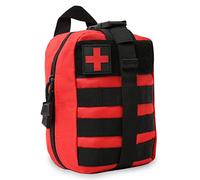 BITUOR Tactical First Aid Bag, Outdoor First Aid Kit Medicine MOLLE Pouch Survival Utility Bag Emergency Responder Medic Bag Detachable Tactical MedicalBag for Hiking Camping Traveling (Red)