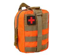 BITUOR Tactical First Aid Bag, Outdoor First Aid Kit Medicine MOLLE Pouch Survival Utility Bag Emergency Responder MedicBag Detachable Tactical MedicalBag for Hiking Camping Traveling (Orange)