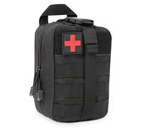 BITUOR Tactical First Aid Bag, Outdoor First Aid Kit Medicine MOLLE Pouch Survival Utility Emergency Responder Medic Bag Detachable Tactical MedicalBag for Hiking Camping Traveling (Black)