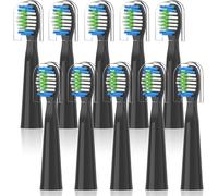 Bitvae D2 Compatible Replacement Brush Heads - Pack of 10 (Black)
