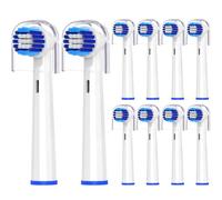 Bitvae R1/R2 Compatible Replacement Toothbrush Heads for Oral B Braun Pro 500-8000 Series, White, 10 Pack
