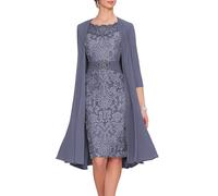 BITYIO Classy Unusual Mother of The Bride Dresses Tea Length Mother of The Groom Dress Mom Prom Dress Stormy Blue