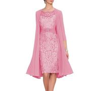 BITYIO Classy Unusual Mother of The Bride Dresses Tea Length Mother of The Groom Dress Mom Prom Dress Dusty Pink