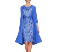 BITYIO Classy Unusual Mother of The Bride Dresses Tea Length Mother of The Groom Dress Mom Prom Dress Lake Blue