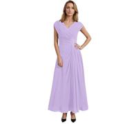 BITYIO Women's Mother of The Bride Dresses for Wedding Chiffon Cap Sleeves Pleated Sequins Beads A-Line Mother of The Groom Dresses Lavender
