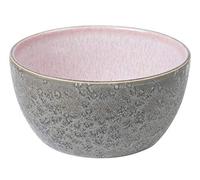 BITZ Bowl, Cereal Bowl, Snack Bowl Made of Stoneware, 14 cm in Diameter, Grey/Light red