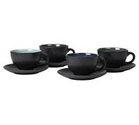 BITZ Cup with Saucer Dia. 10 x 6 cm 24 cl 4 pcs Assortment
