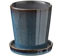 Bitz - Gastro Pot With Saucer Ø10 cm, Black/Dark Blue - Black