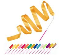 Biubee 16pcs Colorful Rhythmic Dance Ribbons - 79 Inch Gymnastics Ribbon with Non-Slip Dancer Wand, Rainbow Twirler Sticks Streamers for Girls Artistic Dancing Gymnastics Goodie Bag Stuffers Gift