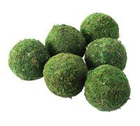Biubee 6Pack Decorative Faux Dried Moss Balls- 3" Artificial Green Plant Mossy Globes Handmade Sphere Moss Gift for Home Dough Bowl Vase Chinoiserie Decors Party Wedding Display
