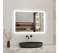 Biubiubath 1000x600mm Bathroom Mirror with LED Lights and Dimmable 3 Colour, Memory Function Anti Fog Switch Control Vertical Horizontal