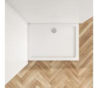 Biubiubath 1200 x 700mm New Stone Tray Shower Enclosure Walk in Bathroom Rectangle + Free Waste
