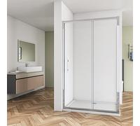 Biubiubath 1600mm Shower Enclosure Sliding Door Walk in Cubicle 8mm Glass Screen 700mm Side Panel and 1600x700mm Tray
