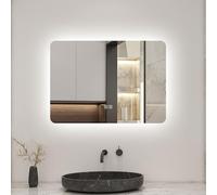 Biubiubath 500x700mm Backlit Bluetooth LED Bathroom Mirror with Shaver Socket and 2 USB Ports Dimmable 3 Colour with Demister Pad Touch Sensor Wall Switch Control Lights Vertical Horizontal