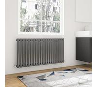 Biubiubath 600x1180 Anthracite Horizontal Designer Flat Panel Radiator Modern Central Heating Single Column Oval Tube Radiators