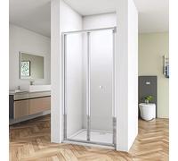 Biubiubath 860mm Bathroom Walk in Frame Bi Fold Shower Enclosure Shower Door