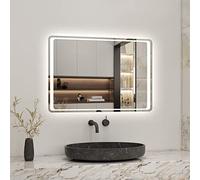 Biubiubath Bathroom Mirror with LED Lights and Demister 800x600mm Motion Sensor Switch Wall Mounted Bathroom Mirrors with Lights Vertical or Horizontal IP44 Rated