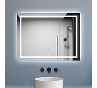 Biubiubath Bathroom Mirrors with Lights and Anti Mist,700 x 500 500 x 700 mm Light up bathroom Mirror Wall Mounted Small Vertical or Horizontal
