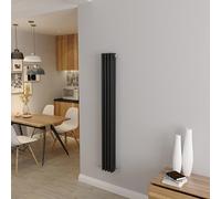 Biubiubath Black 1500x200mm Tall Cast Iron VerticalTriple Column Traditional Central Heating Horizontal Radiators