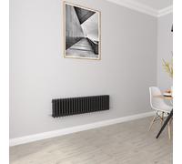 Biubiubath Black 300x1190mm Cast Iron Horizontal Triple Column Traditional Central Heating Radiators