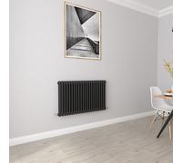 Biubiubath Black 600x1010mm Cast Iron Horizontal Double Column Traditional Central Heating Radiators