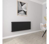 Biubiubath Black 600x1460mm Cast Iron Horizontal Triple Column Traditional Central Heating Radiators