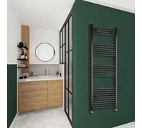 Biubiubath Black Straight Bathroom Towel Radiator Modern Design 1600x400mm