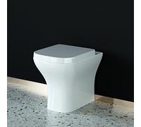Biubiubath BTW Toilet Pan with Soft Close Seat Bathroom Cloakroom WC Modern Back to Wall