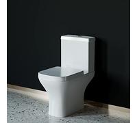 Biubiubath Close Coupled Toilet Ceramic Cistern& Pan Modern Square Bathroom Soft Close Seat