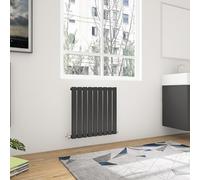 Biubiubath | Flat Panel Radiator 600x612mm Black Horizontal Single Column Radiator Modern Central Heating Radiators Designer Radiators