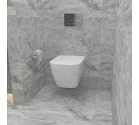 Biubiubath Modern Bathroom Square Ceramic Rimless Wall Hung Toilet UF Soft Close Seat WC Pan -345