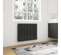 Biubiubath Oval Black Double Modern Central Heating Radiator Designer 600x590mm Radiator