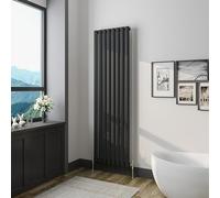 Biubiubath Oval Black Single Modern Central Heating Radiator Designer 1600x472mm Radiator