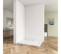 Biubiubath Stone Tray Shower Enclosure Walk in Bathroom Rectangle + Free Waste 1000x700mm