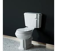 Biubiubath Traditional Toilet Close Coupled Ceramic White Soft Close Seat Bathroom Oval