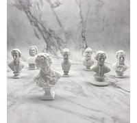 Classic Mini 2.7” Greek Bust,Home Décor Mini Resin Figure Sculpture Beethoven Bust,Music Composers Greek Statues Bust Statue Set Crafts Replica 7 Piece/Set (Musician)